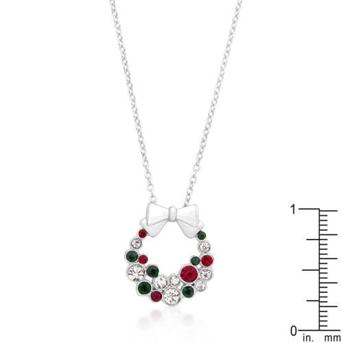 Holiday Wreath Crystal Pendant