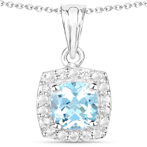 Ensemble de 3 boucles d'oreilles et chaîne à pendentif en argent .925 ct avec topaze blanche véritable de 4,62 carat