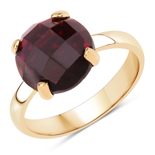 QJ  7.38 Carat Genuine Garnet .925 Sterling Ring In Silver
