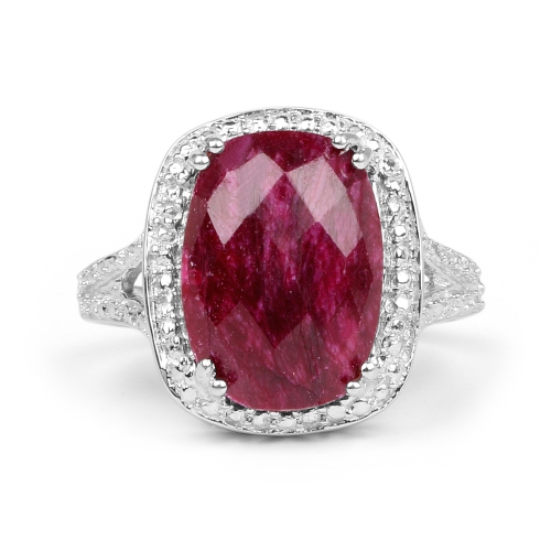 7.60 ct. Dyed Ruby .925 Sterling Silver Ring