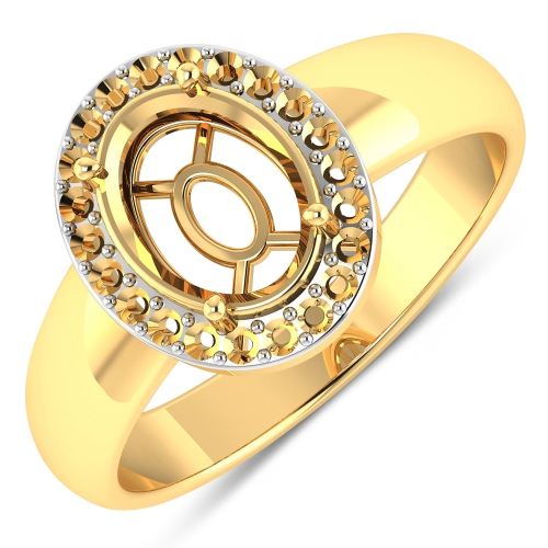 QJ  0.22 Carat Genuine White Diamond 14K Gold Ring In Yellow