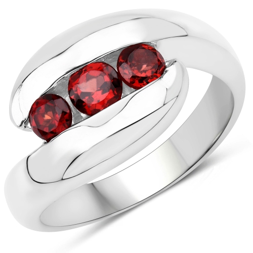 0.74 Carat Genuine Garnet .925 Sterling Silver Ring
