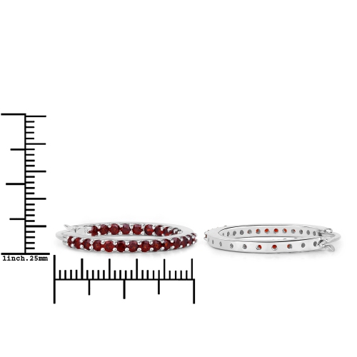 1.92 Carat Genuine Garnet .925 Sterling Silver Earrings
