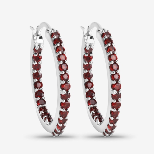1.92 Carat Genuine Garnet .925 Sterling Silver Earrings