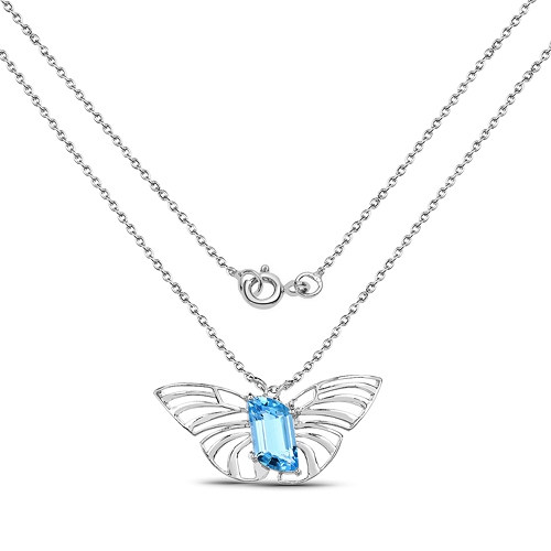 10.62 Carat Genuine Swiss Blue Topaz .925 Sterling Silver Pendant
