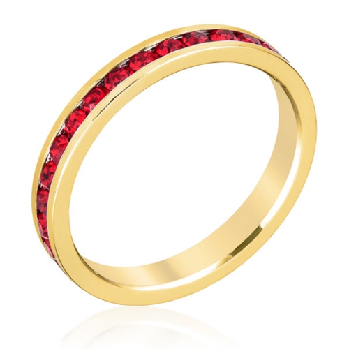 JGI  Stylish Stackables Ruby Gold Ring In Red