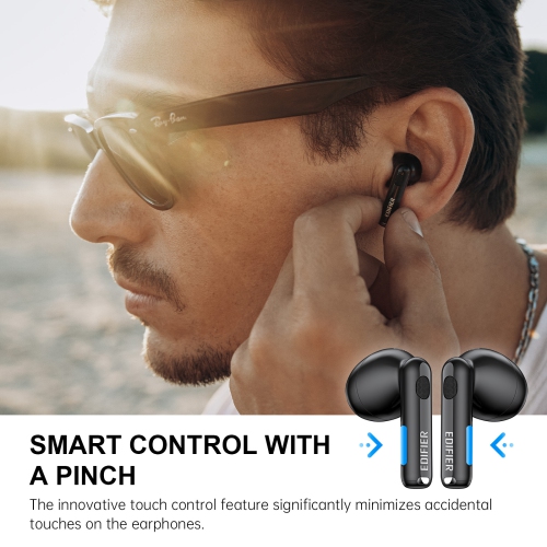 Écouteurs boutons 100 % sans fil W220T d'Edifier, Bluetooth étanche IP54 avec son immersif et micros à suppression du bruit 4 pour des appels clairs