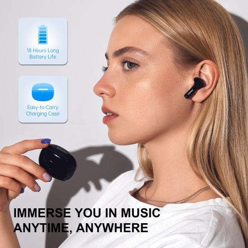 Écouteurs boutons 100 % sans fil W220T d'Edifier, Bluetooth étanche IP54 avec son immersif et micros à suppression du bruit 4 pour des appels clairs