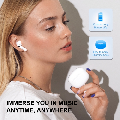 Edifier W220T True Wireless Earbuds, IP54 Bluetooth Waterproof with Immersive Sound & 4 Noise Cancelling Mics for Clear Calls - White