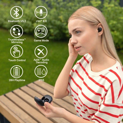 Écouteurs boutons stéréo sans fil autonomes X3s d'Edifier, écouteurs Bluetooth IP55 pour le sport