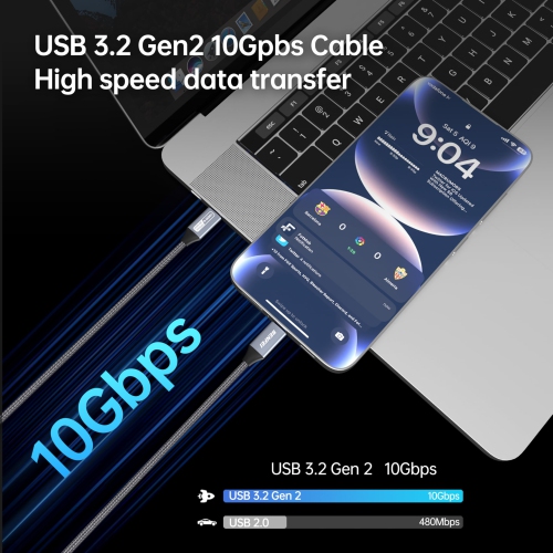 BENFEI USB C 4K Video Cable, 100W PD Fast Charge, 10Gbps Data Transfer,Tangle-Free Silicone USB-C Cable [Aluminum Shell, Woven Design]