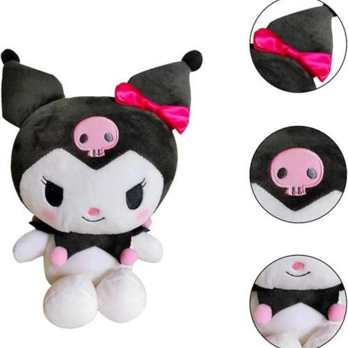 10"/26cm Sanrio Kuromi Plush Doll Lovely Cartoon Kawaii Soft Stuffed Figure Toy 20CM for Children Girls Fans