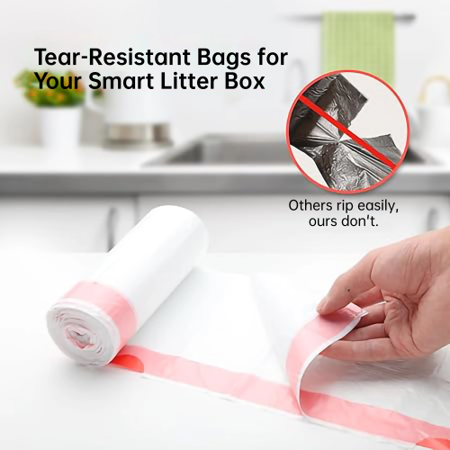 WENHOME 5 Gallon Clear Trash Bags - Drawstring Recycling Bags, Thickened for WENHOME Smart Litter Box