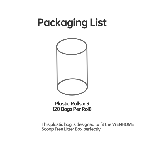 WENHOME 5 Gallon Clear Trash Bags - Drawstring Recycling Bags, Thickened for WENHOME Smart Litter Box