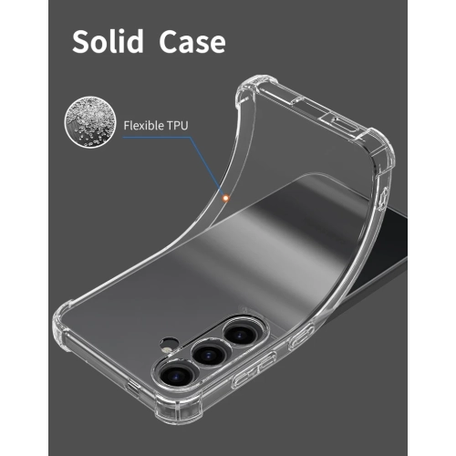 Étui pour Galaxy S24 FE 5G de Samsung - antichoc en TPUR souple transparent avec protection souple pour sac à gaz, protecteur antichoc mince