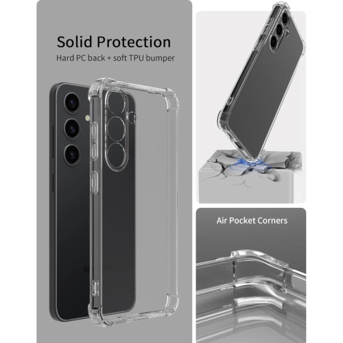 Étui pour Galaxy S24 FE 5G de Samsung - antichoc en TPUR souple transparent avec protection souple pour sac à gaz, protecteur antichoc mince