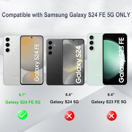 Samsung Galaxy S24 FE 5G Screen Protector 6.7" - 3-Pack Tempered Glass + 2 Camera Lens Protectors, 9H Hardness, No Bubbles, 99.99% HD Clarity