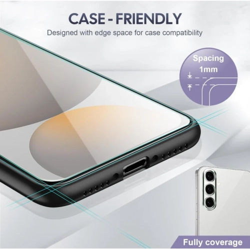 Samsung Galaxy S24 FE 5G Screen Protector 6.7" - 3-Pack Tempered Glass + 2 Camera Lens Protectors, 9H Hardness, No Bubbles, 99.99% HD Clarity