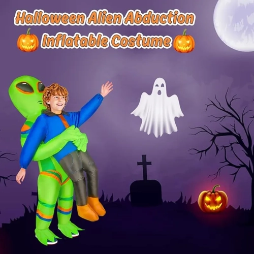 Inflatable Alien Costume - Blow Up Alien Suit for Halloween - For Adults Size 5.3 FT to 6.2 FT