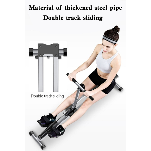 TOPTENG Folding Mute Single Bar Rowing Machine Rower Exercise for Home Cardio Workouts