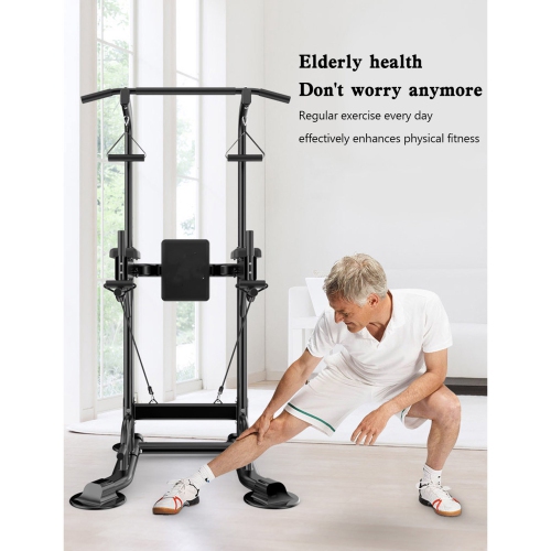 TOPTENG Adjustable Core Power Tower w/Chin Up Bar Pull Up Bar - Home Gym Strength Training Equipment for Men & Women | Multifunction Workout Rack for