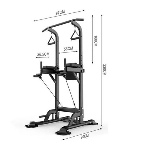 TOPTENG Adjustable Core Power Tower w/Chin Up Bar Pull Up Bar - Home Gym Strength Training Equipment for Men & Women | Multifunction Workout Rack for
