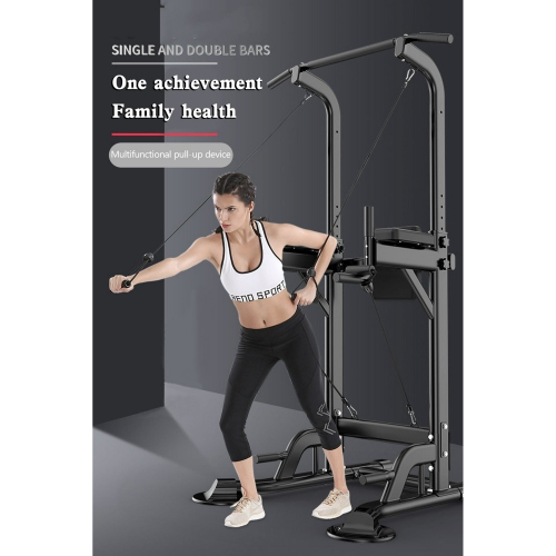 TOPTENG Adjustable Core Power Tower w/Chin Up Bar Pull Up Bar - Home Gym Strength Training Equipment for Men & Women | Multifunction Workout Rack for