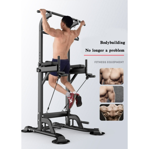 TOPTENG Adjustable Core Power Tower w/Chin Up Bar Pull Up Bar - Home Gym Strength Training Equipment for Men & Women | Multifunction Workout Rack for