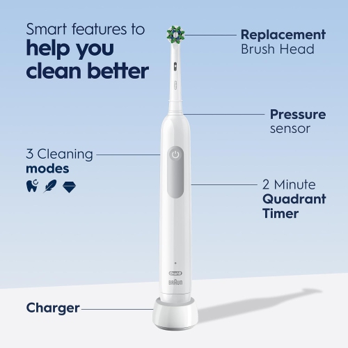 Brosse à dents électrique rechargeable Pro 1000 d'Oral-B, blanc
