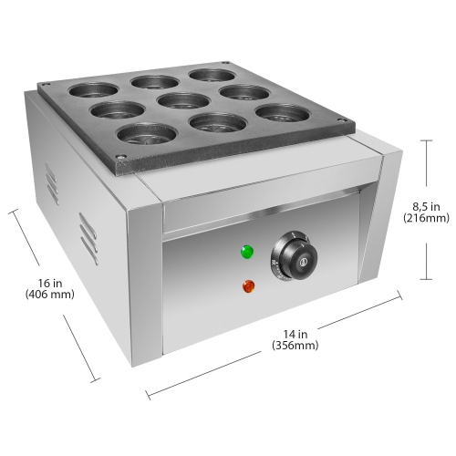 GR-RB9 Red Bean Cake Machine | Electric Obanyaki Grill | 9 Pcs | Heating Red Bean Cake Maker | 110V