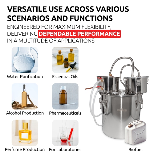 A-FCSA-10 Alcohol Wine Distiller | Moonshine Still | Water Alcohol Distiller | 2.5 Gallon 10L