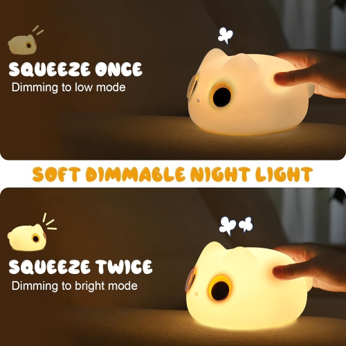 YOULIGHTS Simple cat lamp, cute cat nursery night light, portable night light, children's rechargeable silicone night light, suitable for children's