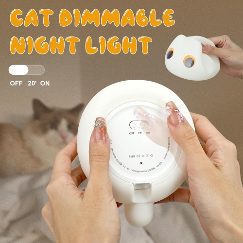 YOULIGHTS Simple cat lamp, cute cat nursery night light, portable night light, children's rechargeable silicone night light, suitable for children's