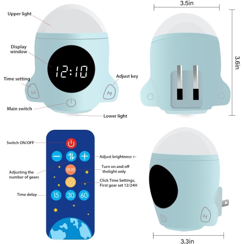 YOULIGHTS 1 Piece Night Light , Breastfeeding Lamp, Cute Space Rocket Decorative Night Light for Non-Wall Mounted, Wall Mounted, Nursery Room, Gift