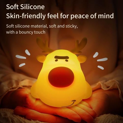 YOULIGHTS Kids Night Light - Silicone Dimmable, Rechargeable Toddler Night Light with Cute Reindeer Design, Safe Baby Night Light for Bedroom,