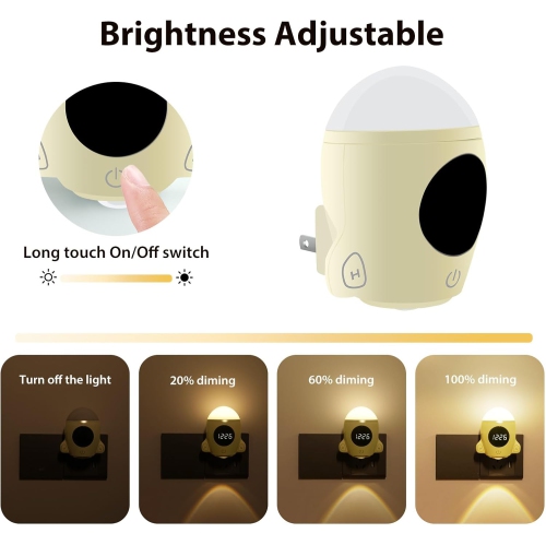 YOULIGHTS 1pcs-Bathroom Night Light, Plugin LED Wall Space Lights with Remote & Touch Control, Adjustable Brightness, Kid Gifts Ideas Fun Space