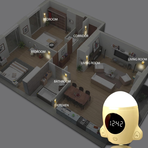 YOULIGHTS 1pcs-Bathroom Night Light, Plugin LED Wall Space Lights with Remote & Touch Control, Adjustable Brightness, Kid Gifts Ideas Fun Space