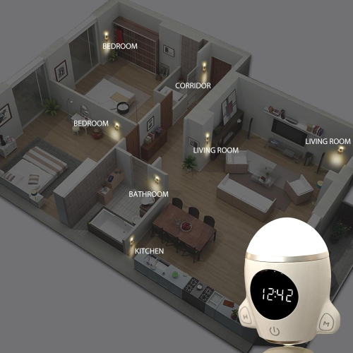 YOULIGHTS 1pc - Wall Plug Night Light, Space Rocket LED Light with Rechargeable and Remote Control, as Clock, Dimmable Light for Kids Room Bedroom