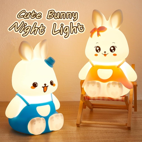 Veilleuse pour enfants Bunny, jolie veilleuse pour filles, rechargeable veilleuse pour chambre de bébé pour chambre de bébé, joli cadeau Animal Bunny