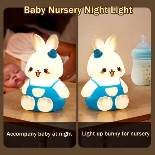Veilleuse pour enfants Bunny, jolie veilleuse pour filles, rechargeable veilleuse pour chambre de bébé pour chambre de bébé, joli cadeau Animal Bunny
