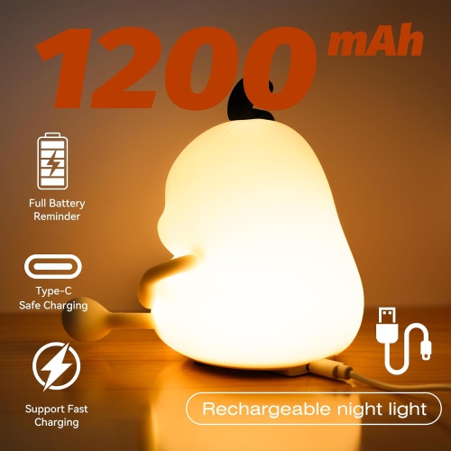 Chubby Night Light for Kids,3 Level Dimmable Night Light Touch Night Light for Nursery Silicone Night Light Touch Bedside Lamp Portable Night Light