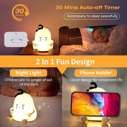 Chubby Night Light for Kids,3 Level Dimmable Night Light Touch Night Light for Nursery Silicone Night Light Touch Bedside Lamp Portable Night Light