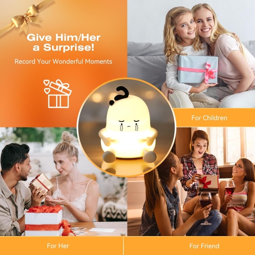 Chubby Night Light for Kids,3 Level Dimmable Night Light Touch Night Light for Nursery Silicone Night Light Touch Bedside Lamp Portable Night Light