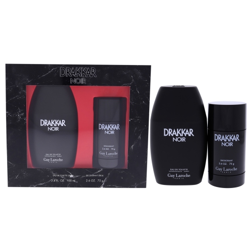 GUY LAROCHE  Drakkar Noir By for Men - 2 PC Gift Set 3.4 OZ Edt And 2.5 OZ Deodorant Stick