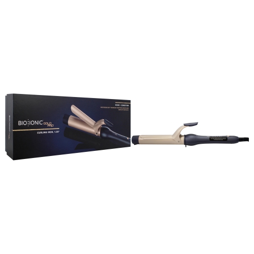 Gold Pro Curling Iron by Bio Ionic for Women - 1.25 Inch Curling Iron
