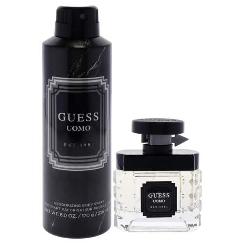 Guess Uomo by Guess for Men - 2 Pc Gift Set 1.7oz EDT Spray, 6oz Deodorizing Body Spray