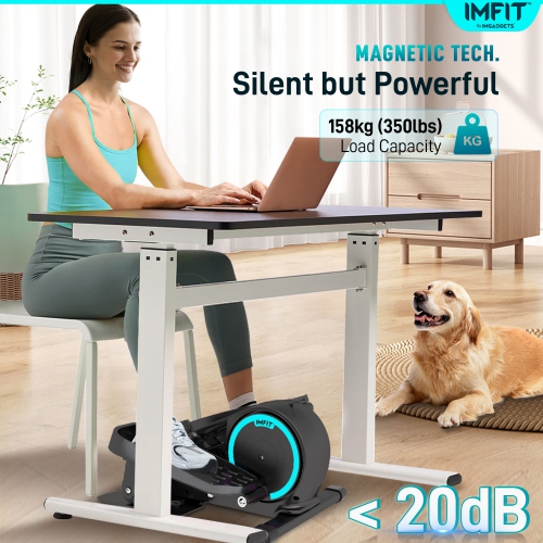 Exerciseur elliptique IMFIT pour la maison ou le bureau | Capacité de poids 350&nbsp;lb | Ultra-silencieux | 8 niveaux de résistance | Portatif et