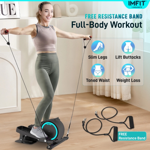 Exerciseur elliptique IMFIT pour la maison ou le bureau | Capacité de poids 350&nbsp;lb | Ultra-silencieux | 8 niveaux de résistance | Portatif et