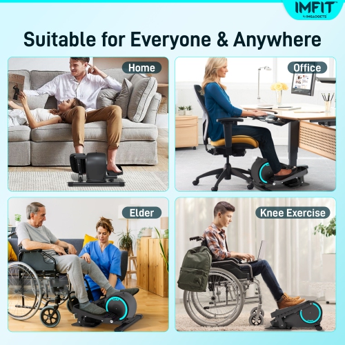 Exerciseur elliptique IMFIT pour la maison ou le bureau | Capacité de poids 350&nbsp;lb | Ultra-silencieux | 8 niveaux de résistance | Portatif et