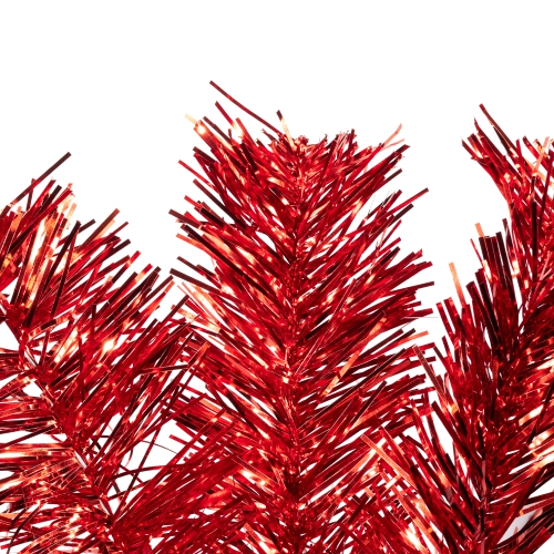 Artificial Tinsel Christmas Tree - 4' - Red - Unlit